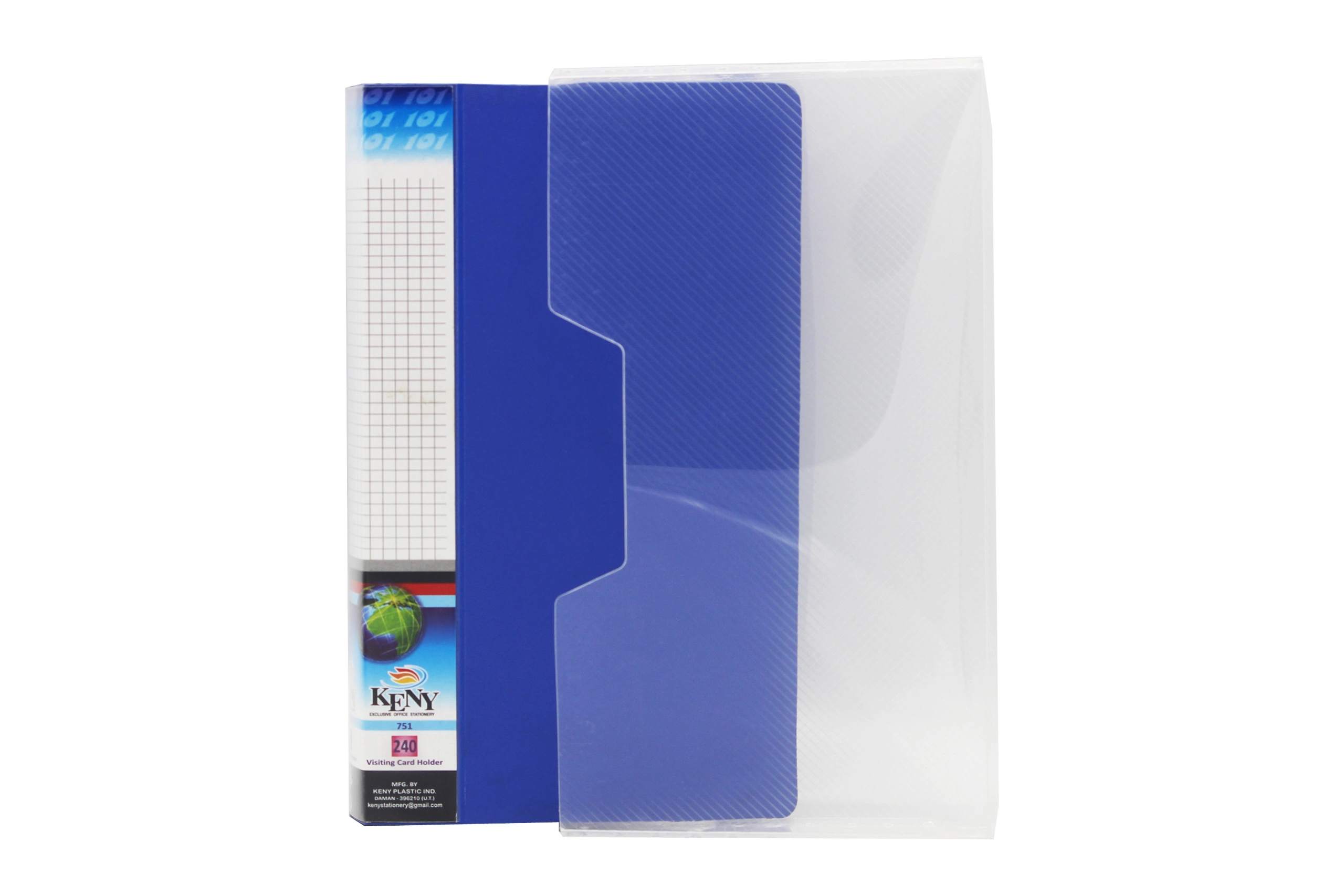 Keny Business Card Folder | Visiting / Name Card Organizer | 4 Cards Size | 480 Pockets with Box | (754/480B)-754480BBLUE