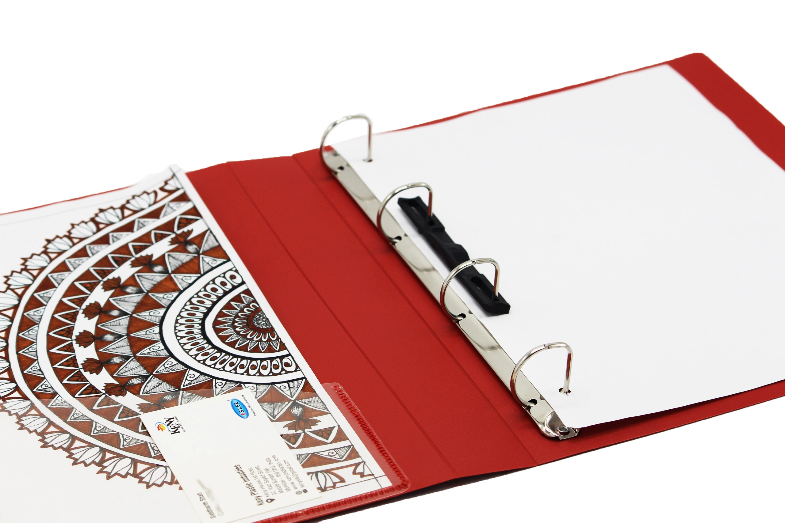 Keny Ring Binder | Best for A4 Size Papers | 4D Shaped 25mm Rings | D Ring Clip | (824A-4D)-Red-4