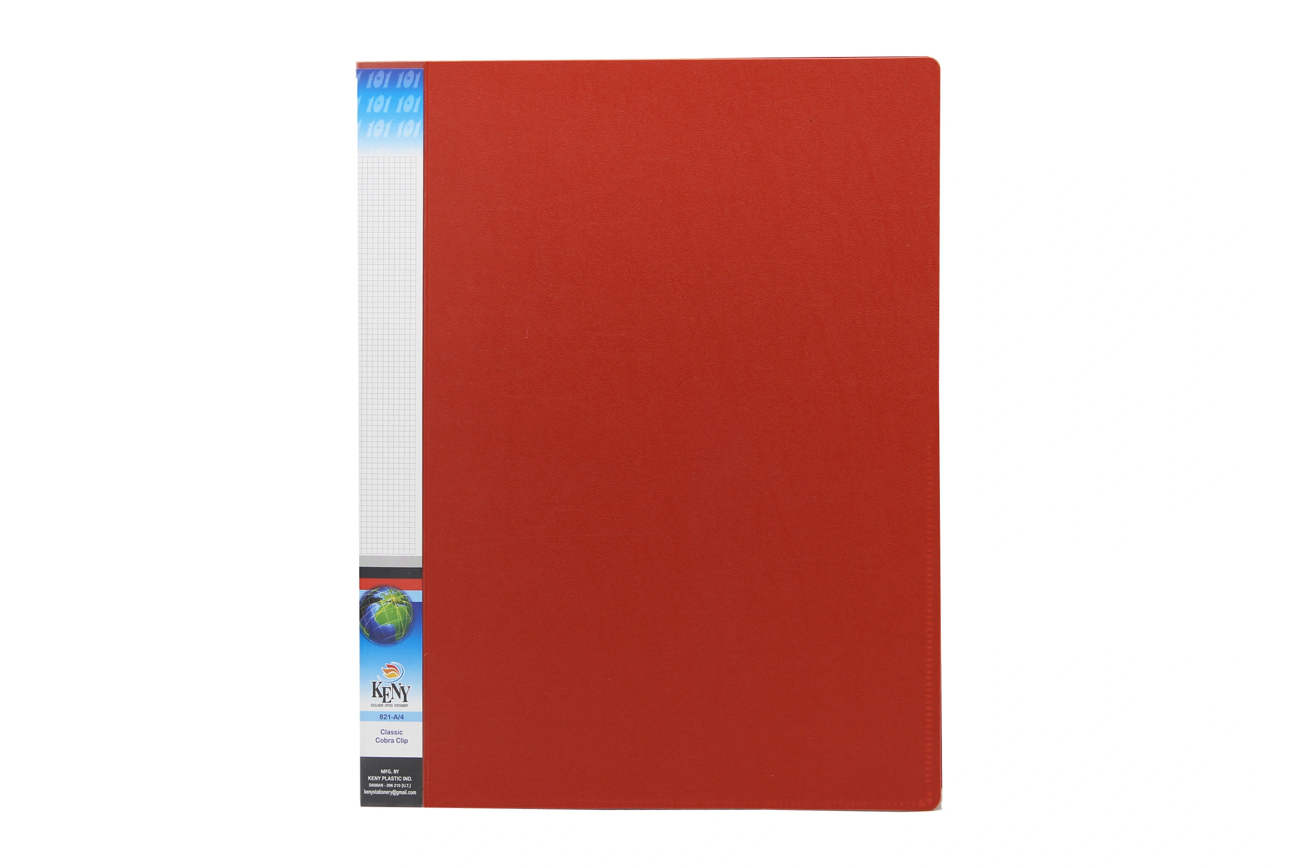 Keny Display File | Clear Leaves | Best for FC/ FS / Foolscap / Legal Size Papers | 40 Folders | Plastic Clip | (851F/40F)-851F40FRED