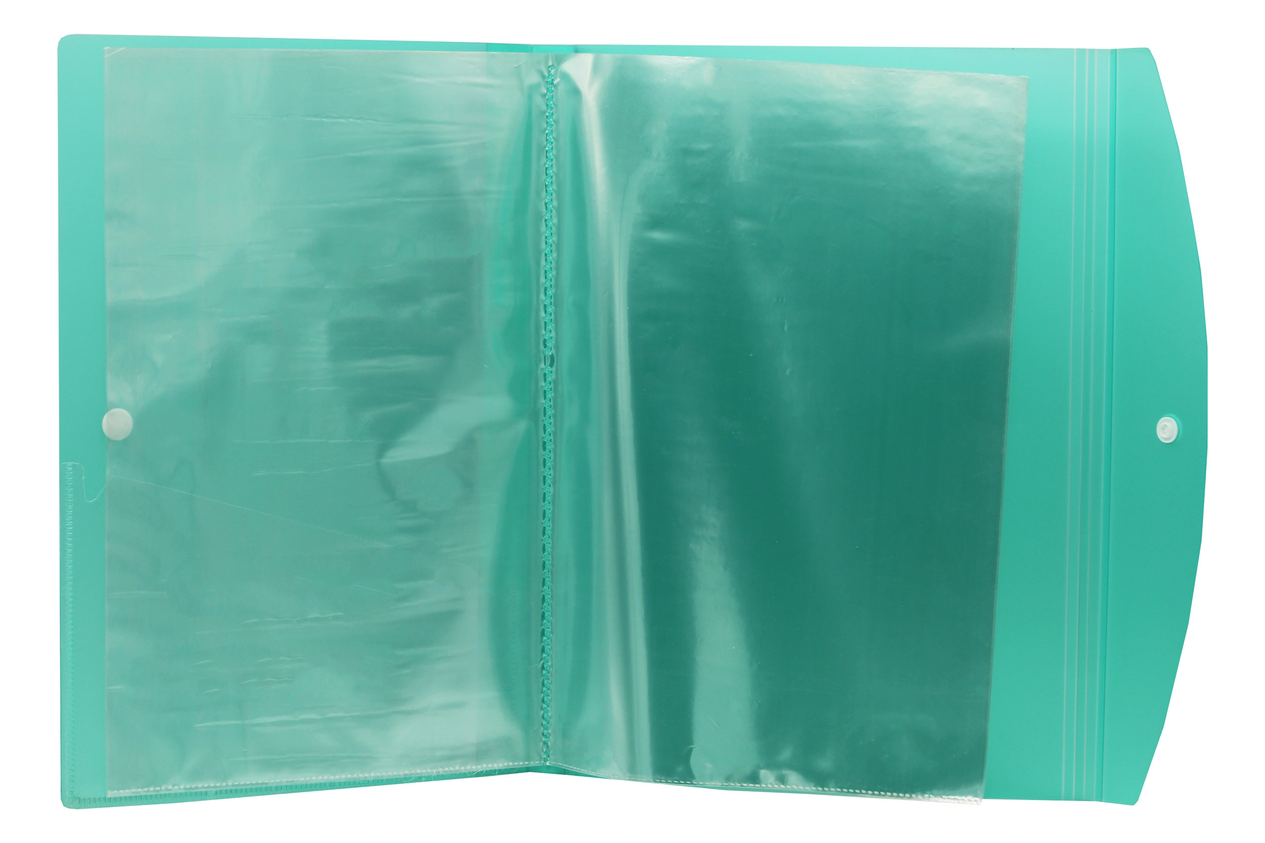 Keny Display File | Clear Leaves | Best for FC/ FS / Foolscap / Legal Size | 10 Folders | Plastic Clip | Button Flap | (857F/10F)-Green-1