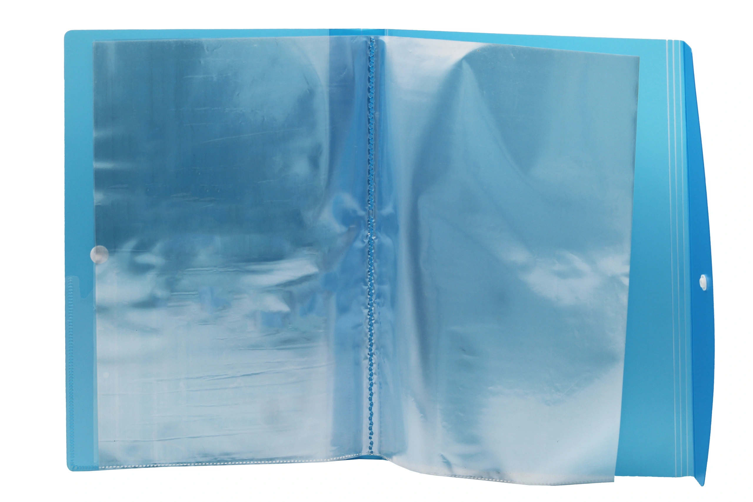 Keny Display File | Clear Leaves | Best for FC/ FS / Foolscap / Legal Size | 20 Folders | Plastic Clip | Button Flap | (857F/20F)-Blue-1