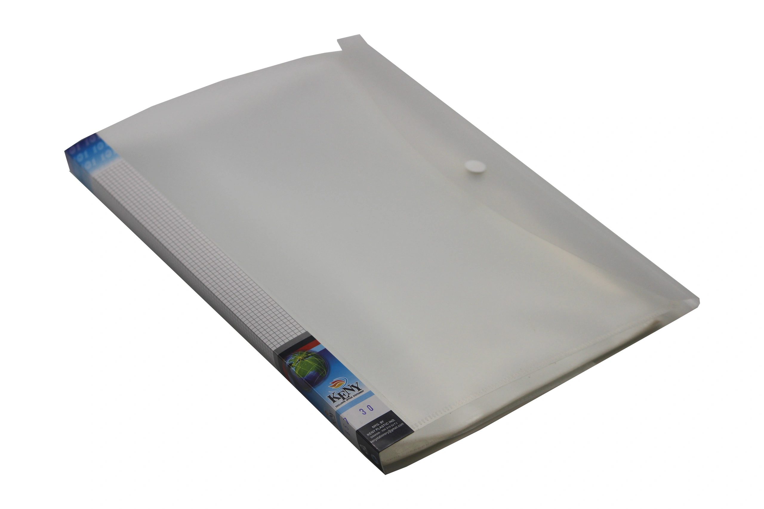 Keny Display File | Clear Leaves | Best for FC/ FS / Foolscap / Legal Size | 20 Folders | Plastic Clip | Button Flap | (857F/20F)-857F20FWHITE