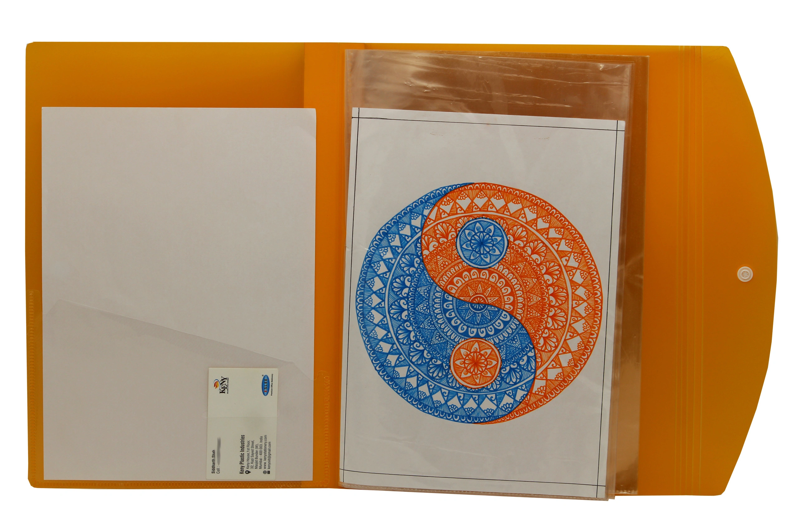 Keny Display File | Clear Leaves | Best for FC/ FS / Foolscap / Legal Size | 30 Folders | Plastic Clip | Button Flap |(857F/30F)-Orange-3