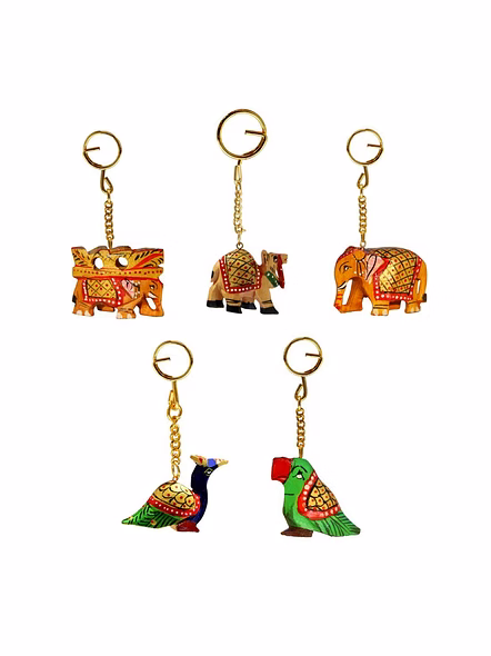 wooden craft key chains-3