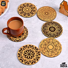 wooden tea coaster