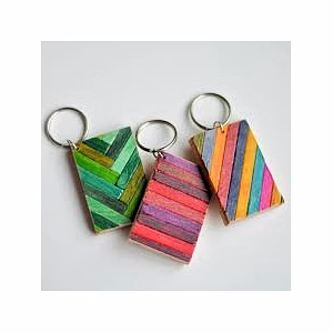 wooden craft key chains