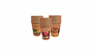 8oz rippled Kraft paper cups