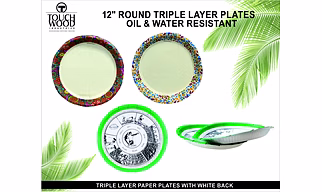 12 inches round paper plates