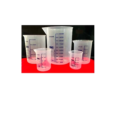 EME Plastic Graduated Beakers, set of 5
