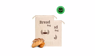 Natural Cotton Bread Storage Bag for Food Preservation – Reusable, Eco-Friendly, Custom Size, Bulk Supply by Indian Exporter