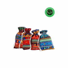 ethnic cotton drawstring gift bags for jewelry, candy & party favors – reusable, eco-friendly, custom size, bulk supply by indian exporter