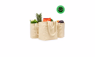 Heavy-Duty Cotton Canvas Grocery Bags Set with Inner Pockets, Dual Handles & Long Shoulder Straps – XL Size, Reusable, Bulk Supply from India
