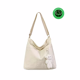 women’s cotton canvas hobo tote bag with zipper closure & external pockets – reusable shoulder & crossbody handbag for daily use, customizable, bulk supply from india