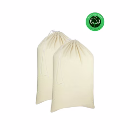 extra-large natural cotton laundry storage bag with drawstring – reusable heavy-duty cloth laundry sack for home & hotels | bulk supply from india