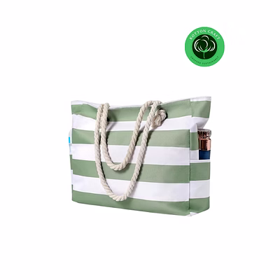 large cotton canvas beach tote bag for women – zippered, reusable swim & pool bag, customizable, bulk supply from india