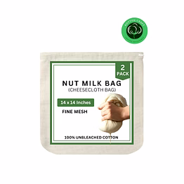 nut milk & cheesecloth strainer bags – 100% unbleached cotton reusable cloth bags for almond milk, tea, yogurt, juice, wine & herbs | washable, durable, bulk supply by indian exporter