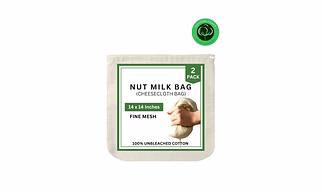 Nut Milk & Cheesecloth Strainer Bags – 100% Unbleached Cotton Reusable Cloth Bags for Almond Milk, Tea, Yogurt, Juice, Wine & Herbs | Washable, Durable, Bulk Supply by Indian Exporter
