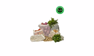 Reusable Organic Cotton Mesh Produce Bags with Drawstring – Washable Muslin Vegetable, Fruit & Bread Storage Bags