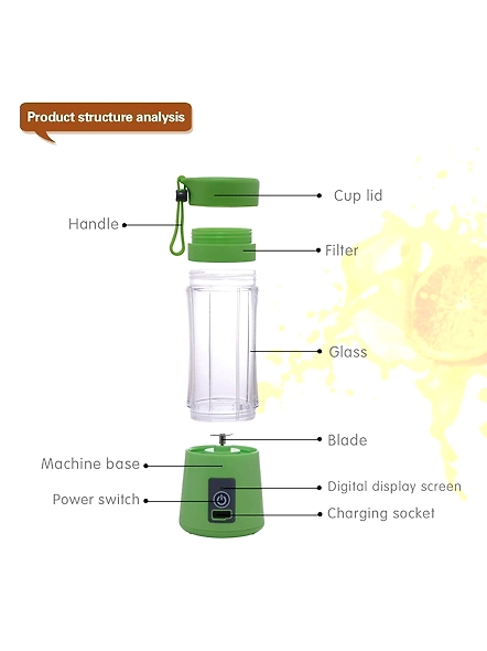 Portable Blender Cup,Electric USB Juicer Blender,Mini Blender Portable Blender For Shakes and Smoothies, juice,380ml, Six Blades Great for Mixing,pink-4