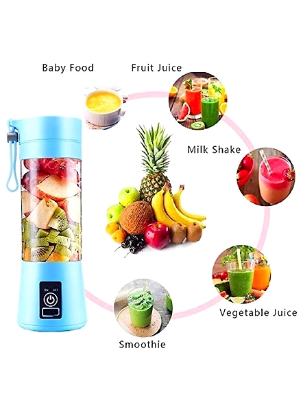 Portable Blender Cup,Electric USB Juicer Blender,Mini Blender Portable Blender For Shakes and Smoothies, juice,380ml, Six Blades Great for Mixing,pink