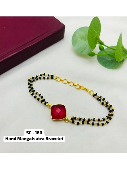 Designer Hand Mangalsutra For Women-Red-Managalsutra