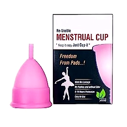 Reusable Menstrual Cup for Women No Leakage & Odor Protection | Rash Free | For Up to 8-10 Hours Protection | FDA Approved (SMALL)