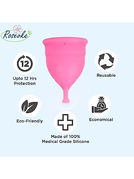Reusable Menstrual Cup for Women No Leakage &amp; Odor Protection | Rash Free | For Up to 8-10 Hours Protection | FDA Approved (SMALL)-5