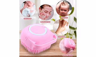 SP Silicone Massage Bath Body Brush Soft Bristle With Shampoo Dispenser