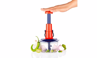 SP Manual Food Chopper and Hand Push Vegetable Chopper, Cutter, Mixer Set for Kitchen with 3 Stainless Steel Blade (Pack of 1) (Multicolor)