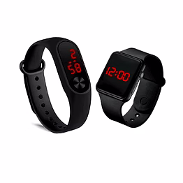 sp new kids digital date and time black dial led watch for stylish kids unisex birthday gift digital watch for boys & girls | pack of 2