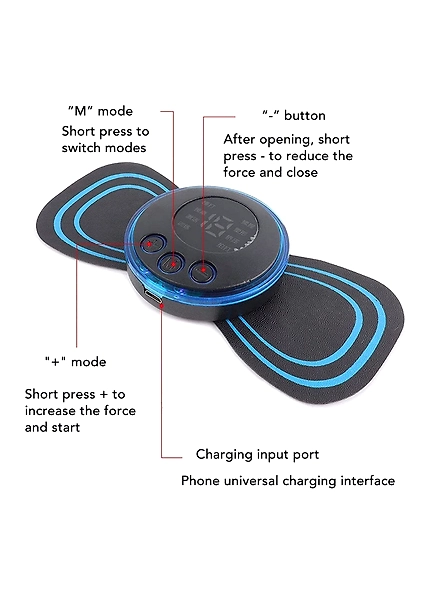 SP Massager Butterfly Design Body Electronic Mini Cervical Massager, EMS Microcurrent Lymphatic Drainage Massage Pad, 8 Modes 19 Gears Adjustable Massager, Portable Neck and Back Relaxation