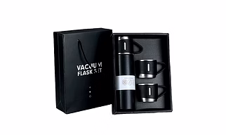 Stainless Steel Vacuum Flask Set with 3 Steel Cups Combo 500ml