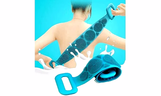 Body Scrubber Belt Bath Brush Silicone Scrub Back Skin Shower Double Exfoliating Massager