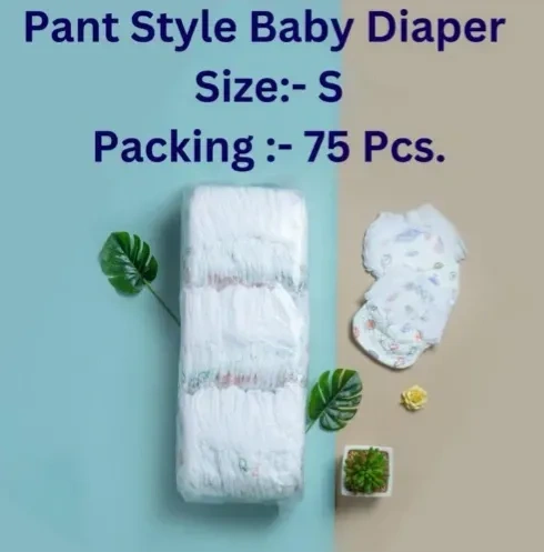 Cottony Soft Fabric Leakproof Baby Diapers, 75 Pieces (L-size)-Diaper-S-75pacs