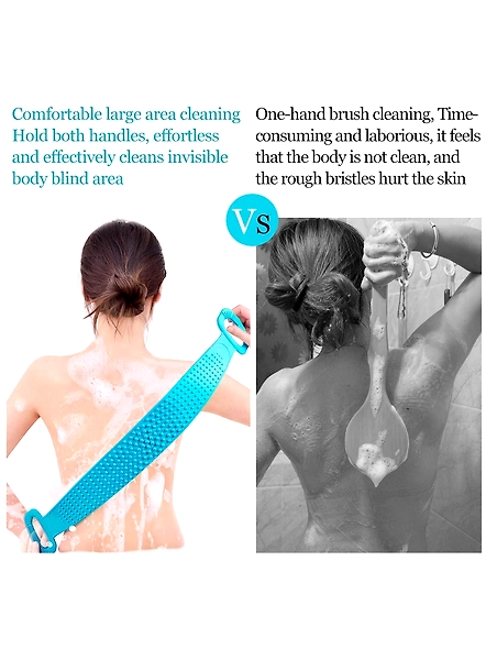 SP Body scrubber belt bath brush silicone scrub back skin shower double exfoliating massager-1