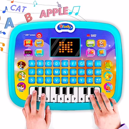 educational computer kids piano laptop with led screen & music