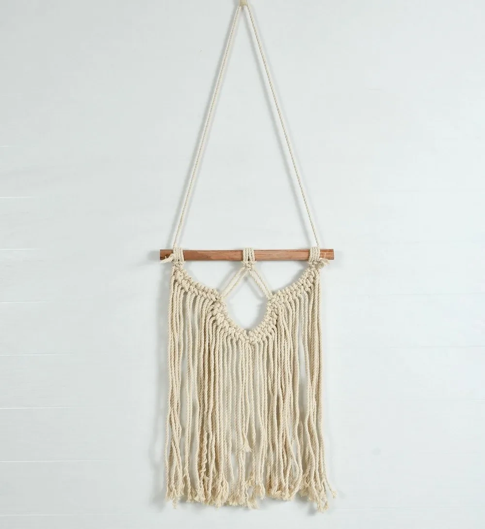 Macrame Wall Hanger, Necklace Curve-off-White-8x14 inches-1-1