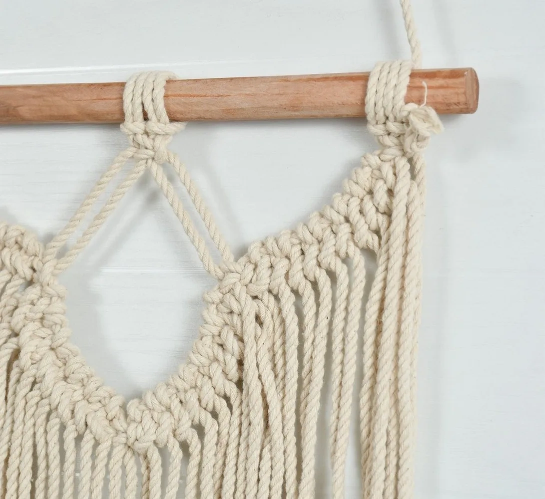 Macrame Wall Hanger, Necklace Curve-off-White-8x14 inches-1-2