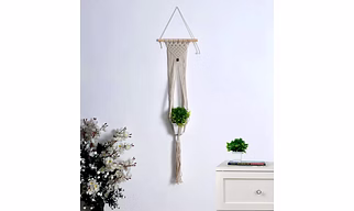 Macrame Plant Hanger, Wooden Stick
