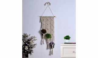 Macrame Wall Hanger, 3 Hanging