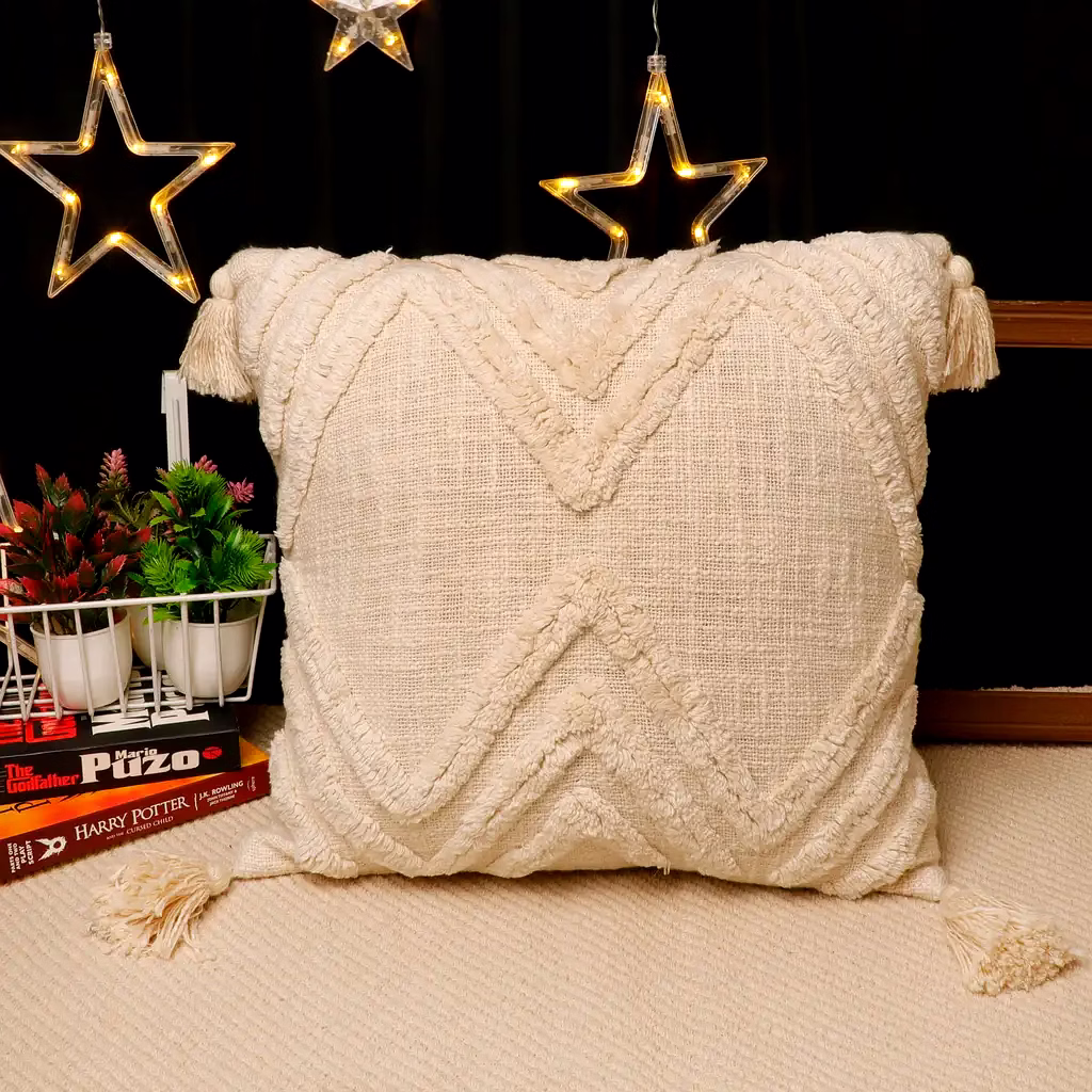 Cotton Cushion Cover Tufted Triangle image 5