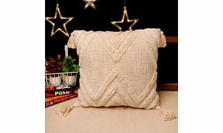 Cotton Cushion Cover Tufted Triangle