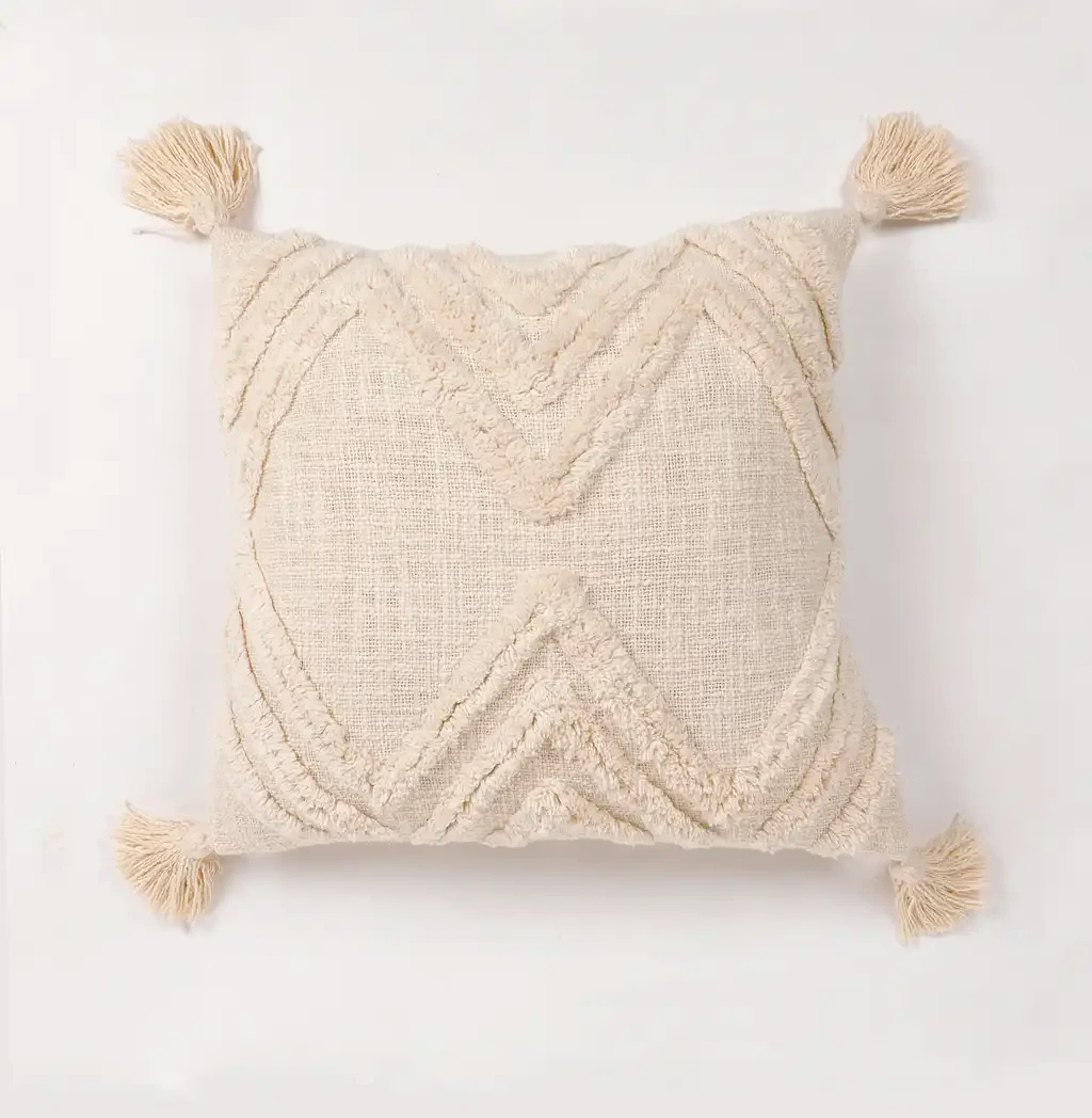 Cotton Cushion Cover Tufted Triangle image 1