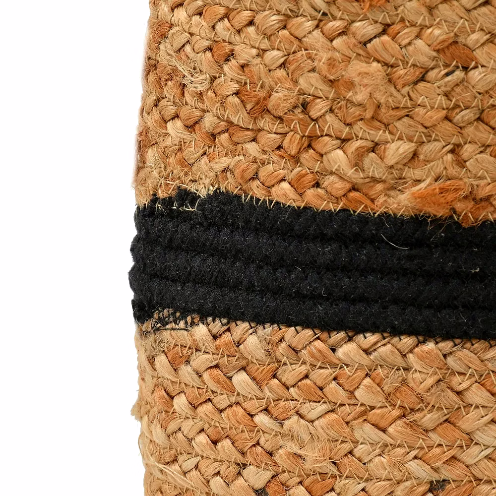 Jute Basket Black Strip Center Handle image 2