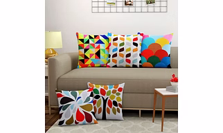 Printed Cushion Cover Jute Square Abstract
