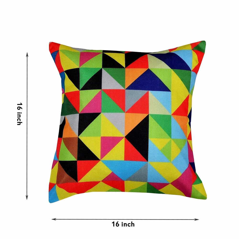 Printed Cushion Cover Jute Square Abstract image 2
