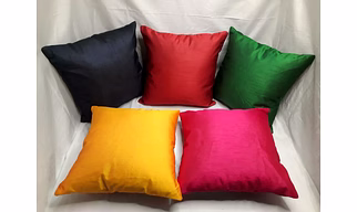 Dupion Multi Color plain Cushion Cover