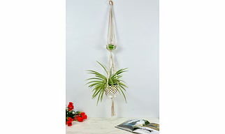 Macrame Plant Hanger, 2-Tier, Ring