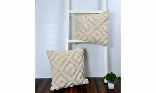 Cotton Canvas Tufted Cushion Cover Diamond