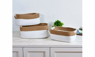 Jute Cotton Organizer Basket